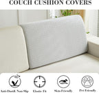 Sofa Covers Couch Covers for Sofa Pet Friendly Couch Cushion Covers Universal Sofa Covers Washable Stretch Slipcovers for Sectional Sofa (Texture Light Gray,Back Cover L)