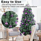 Purple 1.6" Small Christmas Balls Christmas Tree Decoration Ornaments Shatterproof Hanging Balls for Birthday Halloween Holiday Wedding Decorations Set of 36pcs
