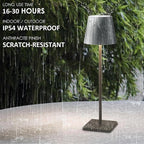 2 Packs LED Cordless Table Lamp, Rechargeable Battery Desk lamp 5500mAh Battery Operated Stepless Dimming Modern Portable Table Light for Restaurant/Table/Bedroom/Outdoor IP54 Waterproof (Anthracite)