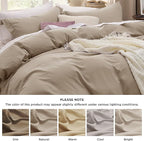 Bedsure Deep Beige California King Duvet Cover - Prewashed Cotton-Like Extra Soft Bedding Set, Includes 1 Cal King Duvet Cover 104x98 Inches with Zipper Closure & 2 Pillow Shams, No Comforter