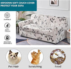KRFOONN 4 Piece Stretch Sofa Couch Covers for 3 Cushion Couches Printed Sofa Slipcover with 3 Separate Seat Cushion Covers Washable Sofa Slip Covers Furniture Protector for Pets Kids (Large, 23)