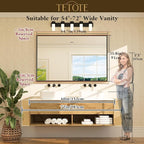 TETOTE Black Bathroom Mirror for Over Sink 55" x 36" Large Matte Black Beveled Metal Framed Rectangular Vanity Mirror for Bathroom, Bedroom, Entryway, Living Room, Tempered Glass, Shatterproof