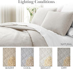 Southshore Fine Living, Inc. Full/Queen Quilt Bedding Set, Microfiber Quilts Queen Size, Coverlet, Stain & Pet Hair Resistant Bedding, Full Size Bedspread with 2 Pillow Shams, Bone (Pack of 4)