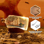 Snow Globe Lantern with Drift Bottle – Shatterproof,8 Songs Musical Box,Automatic Snowfall,Led Light,USB or Battery Powered,for Valentine’s Day Gifts Present Birthday Home Fall Decoration,Transparent