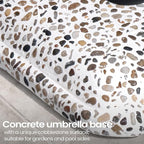 Patio Umbrella Base, 45lbs, Square Cobblestone Concrete Stand, Heavy Duty Market Umbrella Stand for Outdoor, Lawn, Deck, Poolside