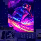 NYZE Astronaut Space Tapestry for Bedroom, Glow in the Dark Room Decor Wall Tapestries, Cool Galaxy Planet Wall Hanging, Wall Hanging for Men Guys Gamer Room Dorm Living Room 60in×80in