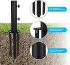 Patio Umbrella Base Stands Multifunctional Outdoor Umbrella Holder, In Ground Umbrella Base with Ground Spike Fixing,Deck Umbrella Mount for Lawns,Granite,Concrete,Deck,Many Ways Installation