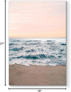 Renditions Gallery Canvas Nature Wall Art Modern Paintings Decorations Sandy Wavy Shore Romantic Scenic Wall Hanging Artwork Prints for Bedroom Living Room Office Kitchen - 18"x27" LT06