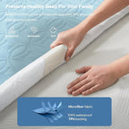 BEDLORE Waterproof Mattress Protector, Cal King Size Mattress Pad with Deep Pocket 6"-23" Depth, Soft Dirt-Proof Double Bed Mattress Cover for Bedroom, College Dorm, Hotel (Sky Blue)