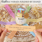 Bible Verse Jar for Daughter – 92 Color-Coded Scriptures of Encouragement, Birthday & Christmas Gift, Christian Keepsake, Daughter-in-Law Gift (Bible Jar For Dad)