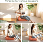 Washable Floor Pillow Cushion for Adults, Meditation Cushion Pillow, Removable Tufted Blended Corduroy Cover, Large Square Floor Sitting for Tatami Living Room or Yoga, 2Pack, Machine Washable