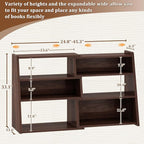 Armocity Book Shelf - Small Expandable Ladder Shelf, Short Corner Bookshelf for Small Spaces, 4 Tier Wood Narrow Bookcase, for Living Room, Bedroom, Entryway, Black Walnut