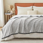 EMME Soft Sherpa Fleece Blanket Reversible Plush Fluffy Large Blanket, Light Weight Warm Decorative Boho Blanket Cover for Sofa, Couch, Bedroom,Travel(Black,90"x90")