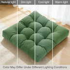 Tromlycs Floor Cushions Pillows for Adults Sitting Large Square Seating Pillow Gel Memory Foam 20 x 20 x 4 Inch Green Set of 2