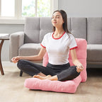 Pink Floor Pillow Set of 2 – Stylish Corduroy Cushions for Women, Perfect for Meditation, Yoga, and Relaxation, 22x22 Inch