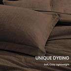 Monbix Queen Comforter Set - 7 Pieces Cationic Dyeing Chocolate Brown Bed in a Bag Queen Bedding Sets with Comforter, Sheets, Pillowcases & Shams, Reversible Bedding Comforters Sets