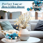 Nuanchu 2 Pack Decorative Balls Potpourri Bowl Filler Decor Natural Vase Bowl Filler Assorted Spherical Rattan Twigs Wicker Balls for Home Decor Centerpiece, No Scent(Blue Series,Charming Style)