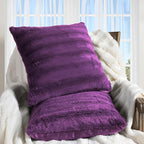 Cheer Collection Faux Fur Throw Pillows - Decorative Pillows for Couch, Bed Throw Pillows, Purple Accent Pillows for Bedroom or Living Room Aesthetic, Set of 2 Furry Throw Pillows, 22" x 22"