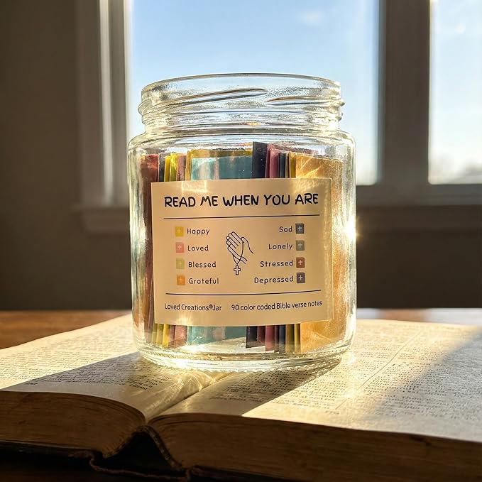 Bible Verse Jar for Christmas Gifts, Initial Z Read Me When Prayer, Emotion and Feelings Scripture, Brightness Jar Christian Gifts for Women, Scriptural Study Supplies Men Art Work for Family