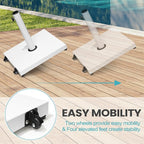 Patio Umbrella Base 43lbs Outdoor Umbrella Stand with Wheels, Heavy Duty Square Concrete Stand Market Umbrella, White