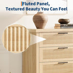 Garvee Fluted Dresser for Bedroom, Chest of Dressers 35.4" Tall Dresser for Closet with 4 Fluted Dressers Chest with Clothes Storage Cabinet, Drawer Organizer for Bedroom, Living Room, Closet, Hallway