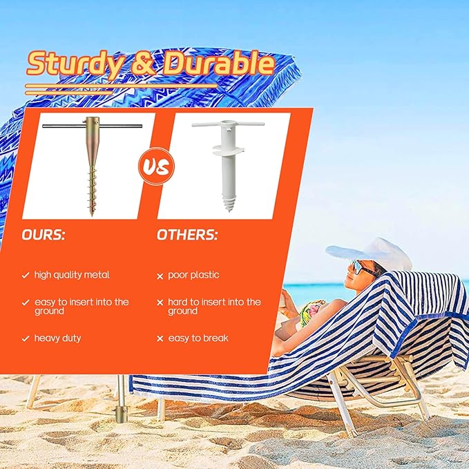 Beach Umbrella Sand Anchor,Heavy Duty Umbrella Holder Outdoor Base 17 Inches Metal No Dig Ground Umbrella Stand, Christmas Tree Stand Base
