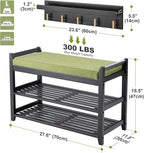 Shoe Rack for Front Door Entrance, 28” Entryway Bench with Coat Rack, Hall Tree Shoe Bench with Storage for Entry, Hallway, Bedroom, Living Room
