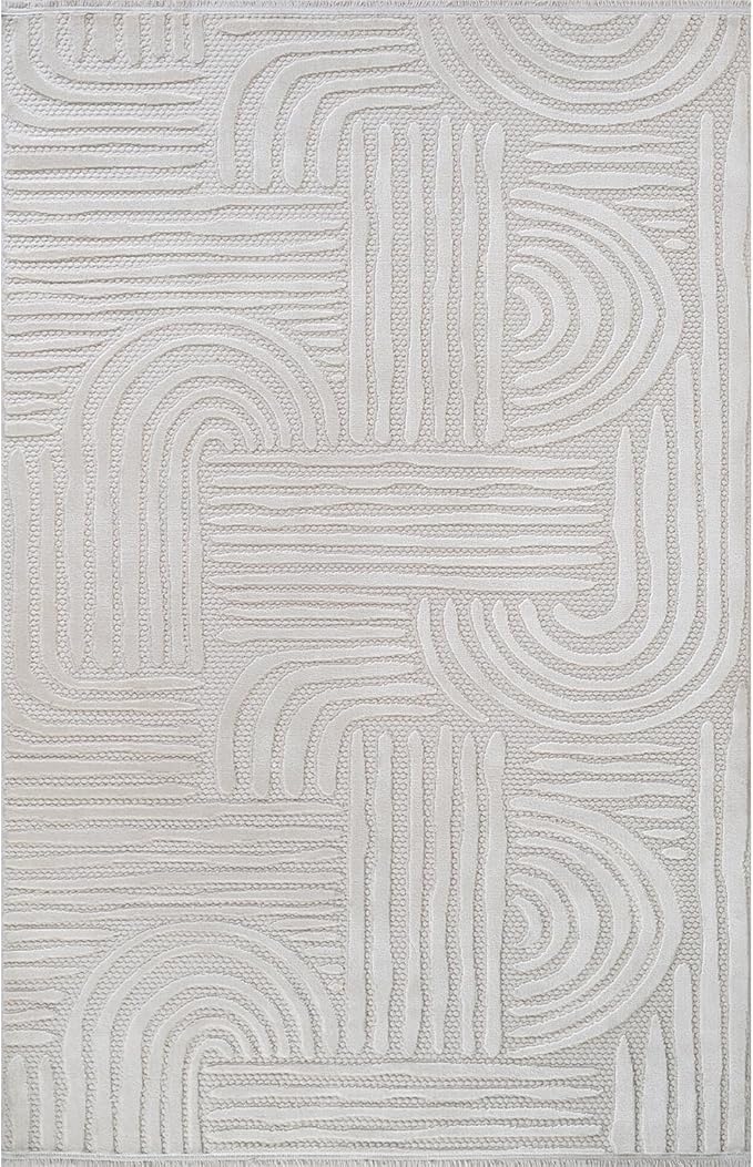 Modern Indoor Rug Orbit 9x12 Area Rugs for Living Room Luxury Kitchen Bedroom Durable Soft Geometric Durable Low and High Pile Stain Resistant Non Shedding Area Carpet 9x12