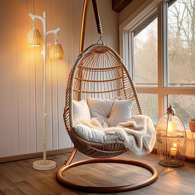 Scenekoy 68" High Farmhouse Rustic Country Cottage Floor Lamp Tree Trunk Faux Wood Column White Washed Wicker Drum Shade Decor for Living Room Bedroom Reading Room