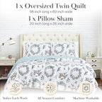 Southshore Fine Living, Inc. Happy Holidays Christmas Bedding Set 2-Piece Oversized Holiday Quilt Set with Quilted Shams, Twin/Twin XL
