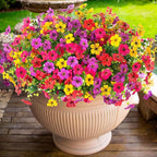 24 Bundles Artificial Flowers,Faux Plants for Spring Summer Decoration, UV Resistant Colorful Violets Eucalyptus for Outside Home Planter Porch Patio Yard Decor