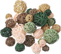 Patelai 36 Pcs Wicker Rattan Balls Decorative Balls for Vase Centerpiece Bowls Orbs Filler for Home Decor,4 Sizes(Vivid Color)