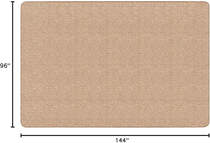 House, Home and More Skid-Resistant Carpet Indoor Area Rug Floor Mat - Praline Brown - 8 Ft X 12 Ft - Non Slip Rubber Backing, Stain Resistant, Dog Friendly, Living Room Bedroom Kitchen Entryway