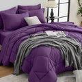 HEVUMYI Grape Purple Twin-XL Comforter Set - 5-Piece All Season Bed in a Bag Twin-XL, Ultra Soft Bedding Set with Comforter, Flat Sheet, Fitted Sheet, Pillowcases, Pillow Shams