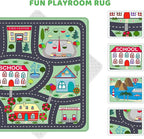 Kids Car Playmat, Kids Rug for Playroom Car Mat Town City Road Traffic Rugs, Play Mat for Floor, Extra Large Boys Kid Car Track Play Rug (Style Two, 59X 39.4 INCH)