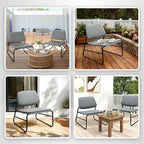 DAICO Modern Accent Chair Armless Sling Accent Chairs Comfy Upholstered Side Sitting Chairs with Metal Frame for Living Room Bedroom Balcony Garden, Linen, Grey