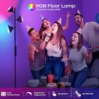 36W RGBCW Floor Lamp, Color Changing LED Tree Floor Lamp, Stepless Dimmable Tall Standing Lamp with Remote & Touch Control, 2700K-6500K Modern Floor Lamps for Living Room, Bedroom, Gaming Room - Brown