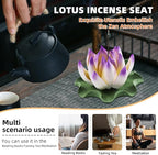 Lotus Incense Burner - Incense Burner Holder for Home Incense Holder Decor Incense Holder for Sticks Yoga, SPA (Z1-Purple Yellow)