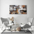 Pogusmavi Abstract Canvas Wall Art, Modern Minimalist Painting, Brown Room Decor, Framed Wall Art for Living Room, Bedroom, Office, 20x40IN