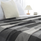 Buffalo Plaid Twin Blanket for Couch with Tassels,60"X80" Soft Lightweight Knitted Boho Decorative Blankets for Bed and Sofa Silver