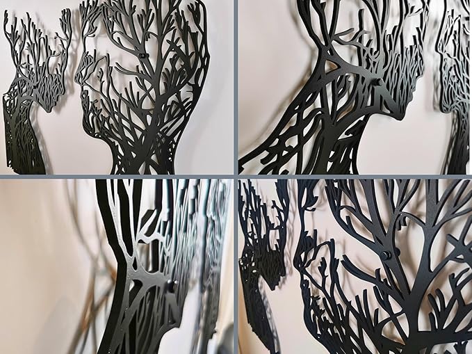 VAILLA Wood Wall Art Decor Wall Hanging Sculpture Modern Home Decoration 3 Panels Nature Wall Hangings Large Wooden Wall Arr 3D Textured Sculptures for Living Room Bedroom Office Dinnig Room (Faces 2)