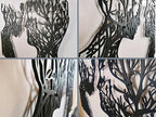 VAILLA Wood Wall Art Decor Wall Hanging Sculpture Modern Home Decoration 3 Panels Nature Wall Hangings Large Wooden Wall Arr 3D Textured Sculptures for Living Room Bedroom Office Dinnig Room (Faces 2)