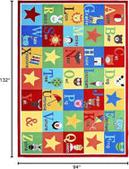 Furnish my Place 745 ABC with Animal ABC Area Rug for Kids | Educational Alphabet | Animals Children Rug | Contemporary Design | Multicolor (7'10"x11')