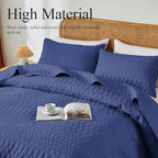 akkialla King/Cal King Size Quilt Bedding Set,Navy Blue Lightweight Microfiber Soft Bedspread,Modern Style Geometric Pattern Coverlet Set for All Seasons,3 Piece(1 Quilt,2 Pillow Shams)