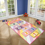Booooom Jackson Hop and Count Hopscotch Kid Rug,40''x70'' Kids Carpet Rugs for3, 4, 5, 6, and 7 Year Olds,Rainbow Rug for Girls Bedroom and Kids playroom, Floor Mat Suitable for Indoor and Outdoor