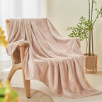 NEWCOSPLAY Super Soft Throw Blanket Taupe Premium Silky Flannel Fleece Leaves Pattern Lightweight Bed Blanket All Season Use (Taupe, Throw(50"x60"))