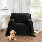 MYSKY HOME Black Couch Covers for Reclining Couch, Non-Slip Sectional Sofa Cover for Dog, Couch Covers for Sofa, Pet Couch Protector, Chair Covers Sofa Slipcovers Washable Furniture Covers, 71"x 91"