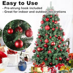 Rose Red 2.5" Christmas Balls Christmas Tree Decoration Ornaments Shatterproof Hanging Balls for Birthday Halloween Holiday Wedding Decorations Set of 24pcs