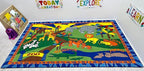 KIDCARPET.COM Animals at The Zoo Rectangle Classroom Rug | Bordered Area Rug for Preschool Daycare Learning, 6' x 8'6"