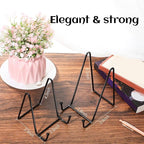 Mixweer 24 Pcs Plate Stands for Display Metal Display Stand Photo Easel Stand Book Holder Picture Stand for Decorative Display Easels Picture Frame Stand Plate Rack (4.3 Inch)